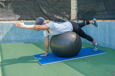 Alternate superman exercise Stock Photos