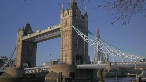 Alternate View of Tower Bridge in London Stock Footage 145663170