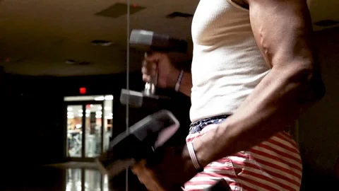 Alternating arm curls Stock Footage 125492230