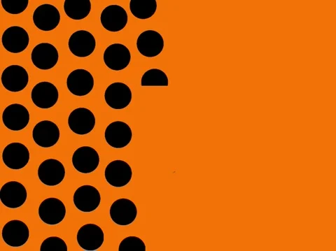 Alternating Black Dots Bouncing Animation on Orange Background Stock Footage 340012732
