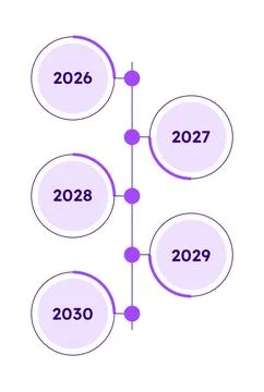 Alternating circular layout structure infographic 5 steps Stock-Illustration