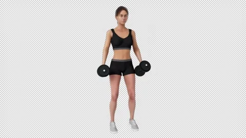 Alternating Dumbbell Curl Exercise 스톡 동영상 261672269