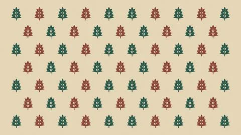 Alternating green and rust leafy emblems are spaced across a warm cream bac.. Stock Illustration
