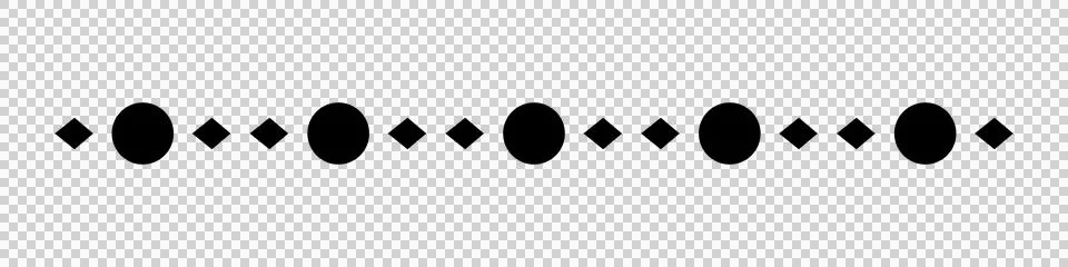 Alternating large circle and small diamond border isolated on transparent Stock Illustration