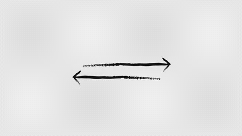 Alternating left and right pointing arrows grunge doodle animation Stock Footage 329760138