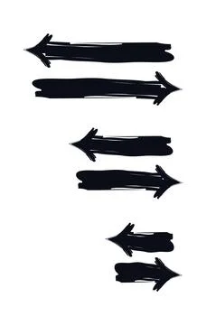 Alternating left and right pointing arrows bold thick stroke graphic element set 스톡 일러스트
