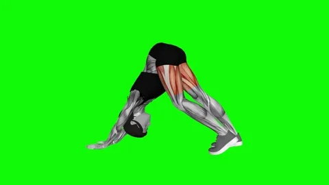 Tattoo Man Doing Push Ups Green Screen (, Stock Video