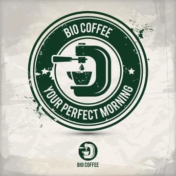 Alternative bio coffee stamp Stock Illustration
