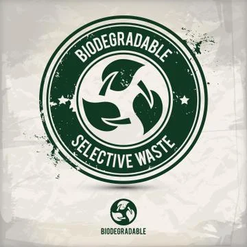 Alternative biodegradable waste stamp Stock Illustration