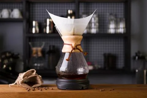 Alternative coffee brewing method Stock Photos