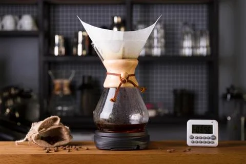 Alternative coffee brewing method Stock Photos