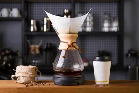 Alternative coffee brewing method Stock Photos