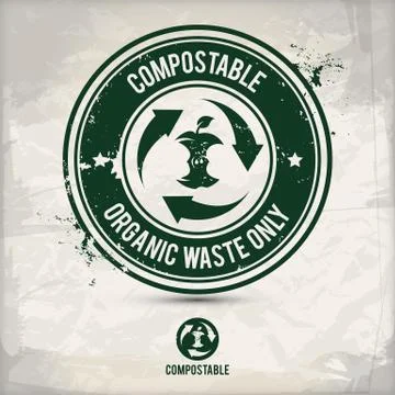 Alternative compostable waste stamp Stock Illustration