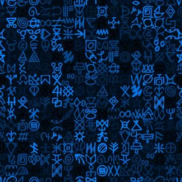 Alternative of digital blue matrix and computer code symbols seamless pattern Stockillustratie