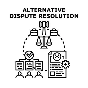 Alternative dispute resolution process solving legal conflicts Stock Illustration