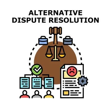 Alternative dispute resolution process solving legal conflicts Stock Illustration