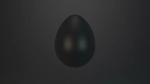 Alternative Easter Egg: looping 3d animation of matte black decorated easter egg Stock Footage 127646321