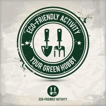 Alternative eco activity stamp Stock Illustration