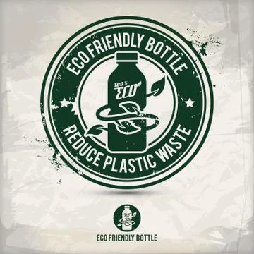 Alternative eco bottle stamp Stock Illustration