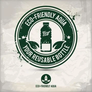 Alternative eco drinking bottle stamp Stock Illustration