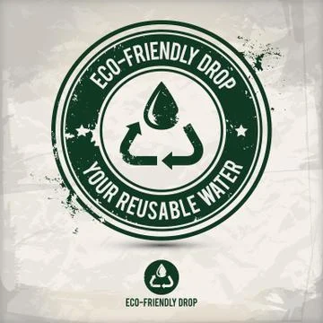 Alternative eco drop stamp Stock Illustration