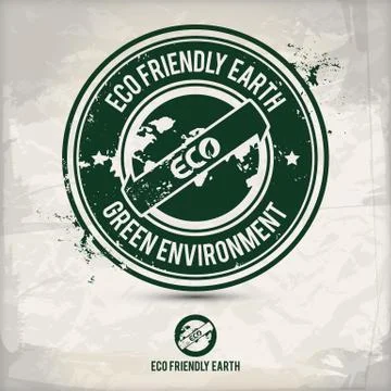 Alternative eco earth stamp Stock Illustration