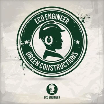 Alternative eco engineer stamp Stock Illustration