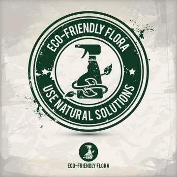 Alternative eco flora stamp Stock Illustration