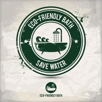 Alternative eco friendly bath stamp Stock Illustration