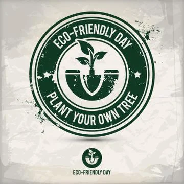 Alternative eco friendly day stamp Stock Illustration