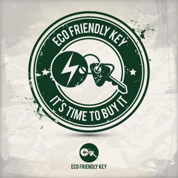 Alternative eco friendly key stamp Stock Illustration