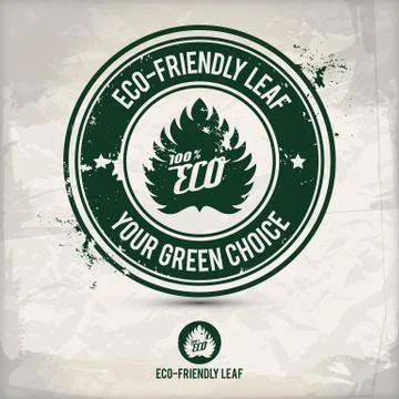 Alternative eco friendly leaf stamp Stock Illustration