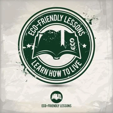 Alternative eco friendly lesson stamp Stock Illustration