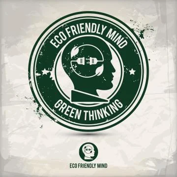Alternative eco friendly mind stamp Illustrazione stock