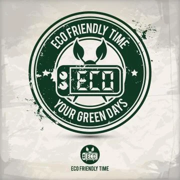 Alternative eco friendly time stamp Stock Illustration