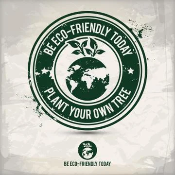 Alternative eco friendly tree stamp Stock Illustration