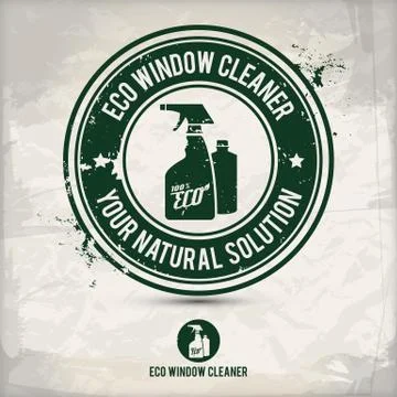 Alternative eco friendly window cleaner stamp Stock Illustration