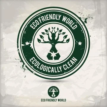 Alternative eco friendly world stamp Stock Illustration