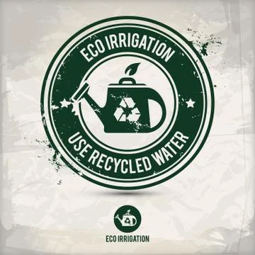 Alternative eco irrigation stamp Stock Illustration