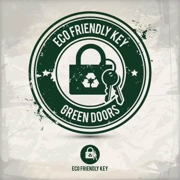 Alternative eco key stamp Stock Illustration