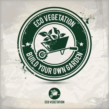 Alternative eco vegetation stamp Stock Illustration