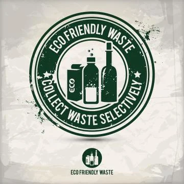 Alternative eco waste stamp Stock Illustration