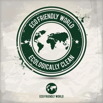 Alternative eco world stamp Stock Illustration