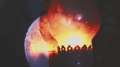 An alternative to electricity. War. Lamplight Stock Footage 221373170
