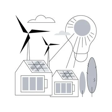Alternative energy abstract concept vector illustration. Stock Illustration