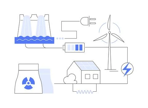 Alternative energy abstract concept vector illustration. Stock Illustration