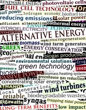 Alternative energy headlines Stock Illustration