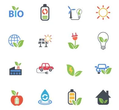 Alternative energy icon set Stock Illustration