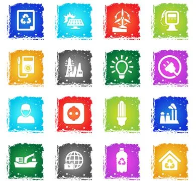 Alternative energy icon set Stock Illustration