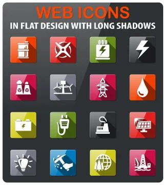 Alternative energy icon set Stock Illustration